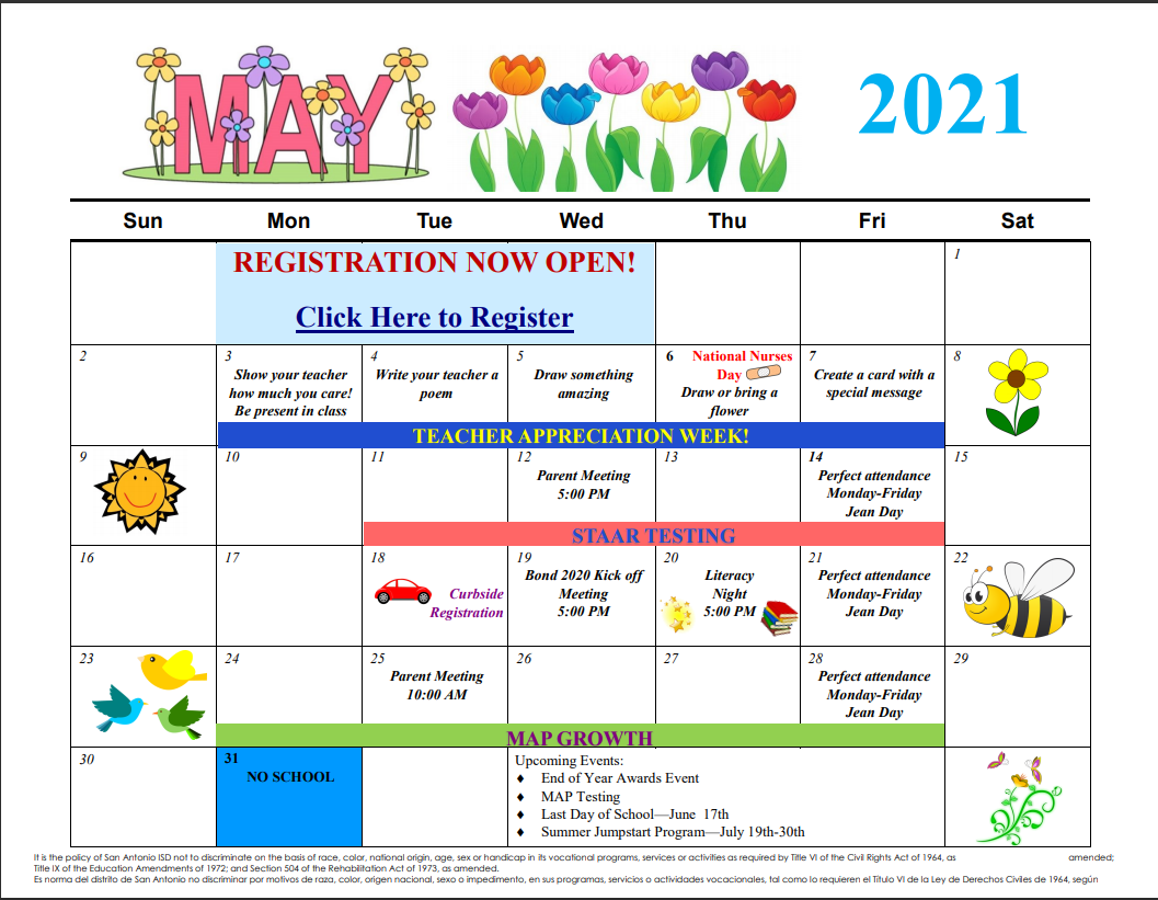 Collins Garden Elementary Calendar